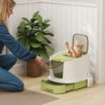 thumbnail image 2 of PawHut Cat Litter Box, Enclosed Kitty Litter Pen with Lid, Scoop, Green, 2 of 10