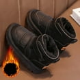 thumbnail image 3 of Afuyipoi Kids' Hook and Loop Snow Boots Faux Leather Thickened Warm Winter Short Boots Size 9.5 Little Kid - 3.5 Big Kid Black Size 12.5 Little Kids, 3 of 8