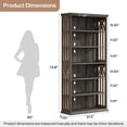 thumbnail image 3 of Finmind 75-inch Tall Bookcase, 6-Tier Wooden Bookshelf, Large Freestanding Display Shelves for Living Room, Home Office, Bedroom, Gray (Set of 2), 3 of 6