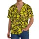 thumbnail image 1 of Balery Yellow Butterflies Camisa Casual de Manga Corta con Botones para Hombre, Texturizada, Estilo Cubano, para Playa, Verano-Small, 1 of 5