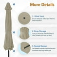 thumbnail image 5 of Mayincolor 13FT Outdoor Patio Umbrella with Tilt & Crank, Khaki, 5 of 7