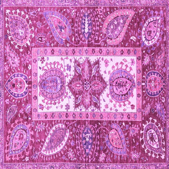 Ahgly Company Indoor Square Abstract Purple Modern Area Rugs, 8' Square