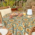 thumbnail image 4 of Boho 60 inch Round Tablecloth Vintage Floral Circle Table Cloths Colorful Table Cloth Circular for Kitchen Dining Dinner Tables Tabletop Decoration, 4 of 8