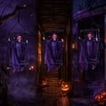 thumbnail image 6 of Diceymbol Halloween Hanging Caged Skeleton Ghost Prop with Glowing Red Eyes for Yard Patio Garden Walkway Outdoor Hanging Decor 16 Inch, 6 of 7