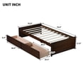 thumbnail image 5 of Jopath Twin Size Wood Bed with 2 Drawers, Platform Bed Frame for Teen boys girls Espresso, 5 of 9