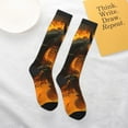 thumbnail image 5 of Knee High Socks for Men and Women, Halloween Flame Pumpkin Skeleton Knight A Althletic Compression Socks, Support Long Tube Socks for Outdoor Sport, Calf Socks, High Stockings for Women Men, 5 of 7