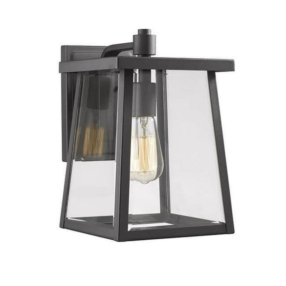 CHLOE Lighting GABRIEL Transitional 1 Light Textured Black Outdoor Wall Sconce 12" Tall