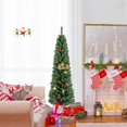 thumbnail image 3 of Árbol de Navidad artificial forma de lápiz 150 cm 295 puntas de ramas Costway, 3 of 5