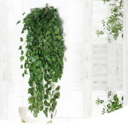 2 Bunch Artificial Silk Ivy Leaf Garland Plant 4ft Vine Foliage Fake Foliage Flowers Garden Office Wall Decor Home Decorations