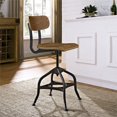 thumbnail image 4 of Hawthorne Collections Tabouret de Bar Réglable en Acier Industriel de 23'' en Brun, 4 of 4
