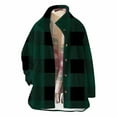 thumbnail image 5 of Wensltd Women's Quilted Fleece Jacket Lapel Collar Long Sleeve Spring Fall Plaid Coat Button Up, 5 of 7