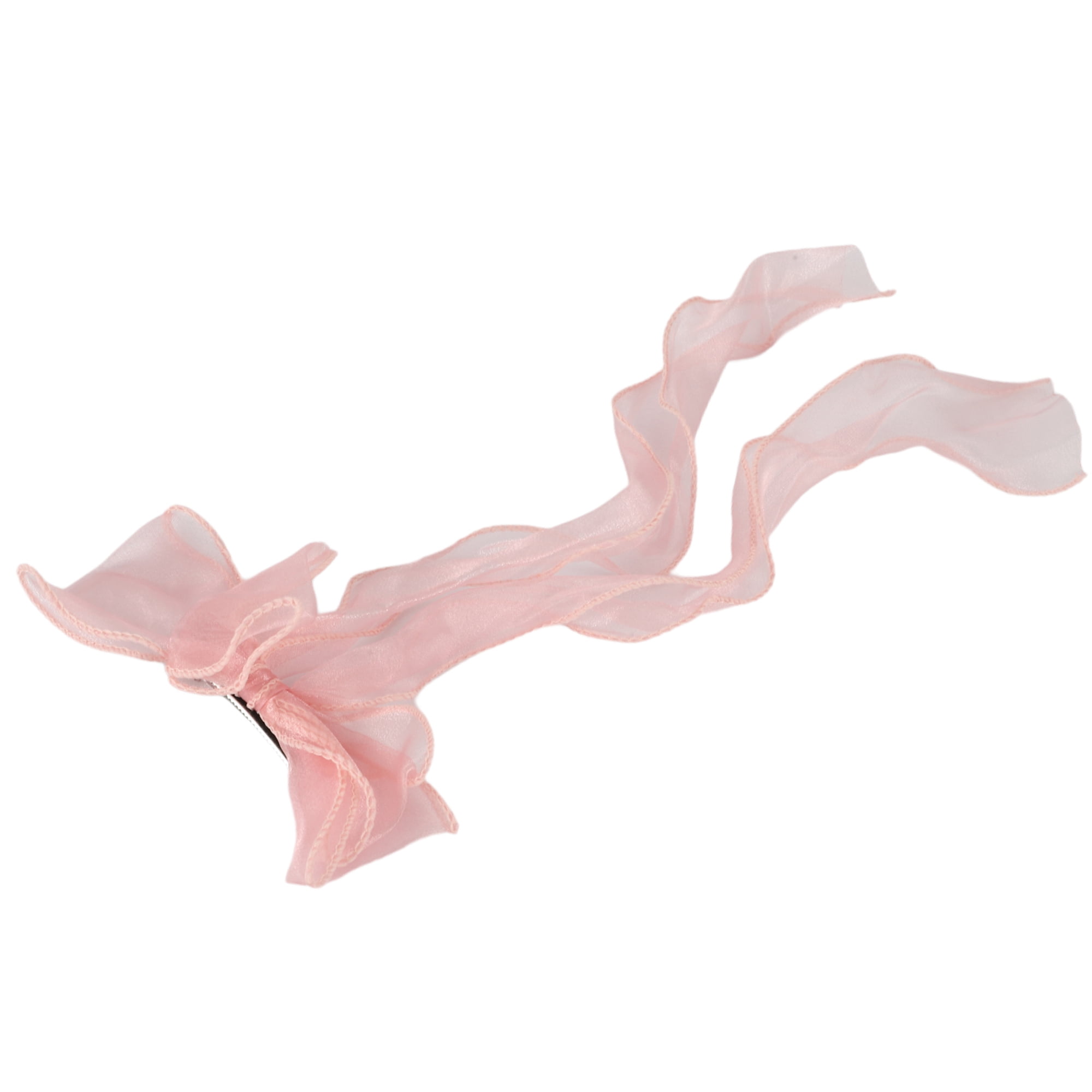 Unique Bargains Fashion Ribbon Bow Hair Clips Hairdo Clip 14.17"x5.91" Light Pink
