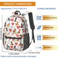 thumbnail image 3 of Dog Breeds and Hearts White Pattern 17" Waterproof Oxford School Backpacks for Teens, S-Shape Padded Straps, for School, Travel, Hiking, Camping, 3 of 5