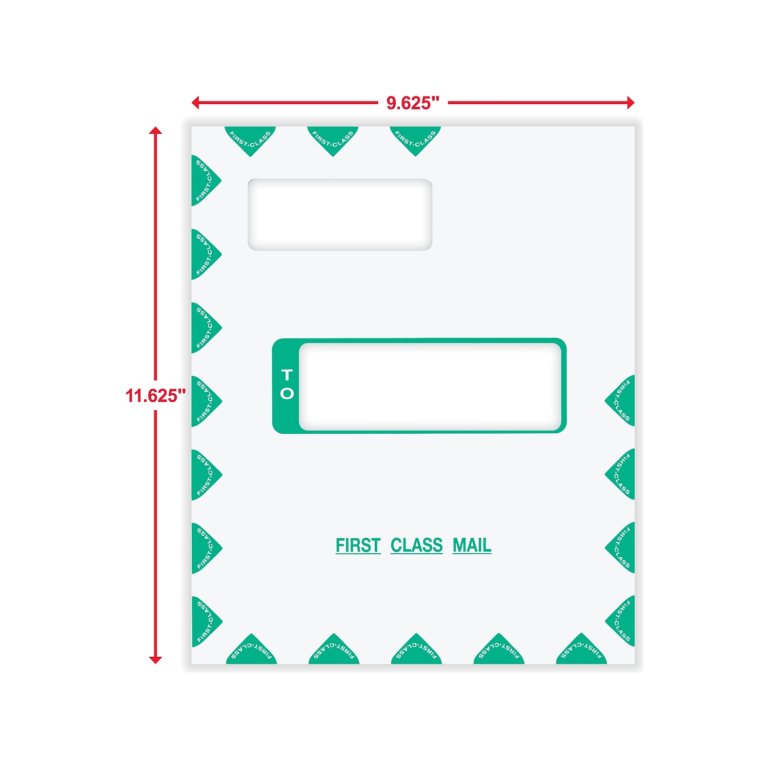ComplyRight Self-Seal Tax Envelope 11.63" x 9.63" White/Green 50/Pack (PEV48)