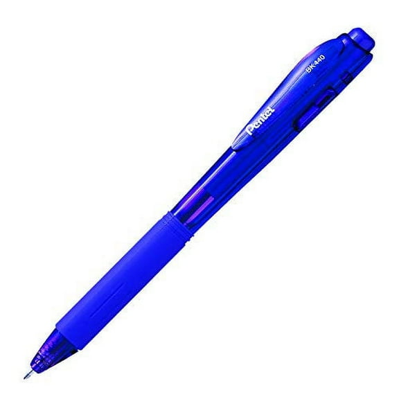 Pentel WOW! Retractable Ballpoint Pens, Medium Line, Violet Ink, Box of 12 (BK440-V)