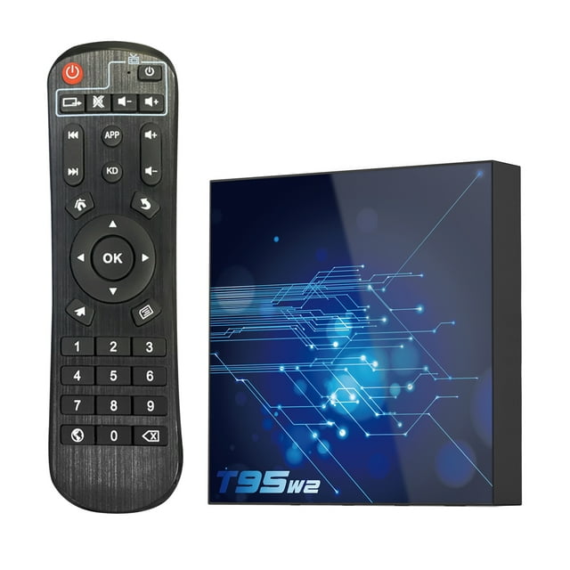 yeacher T95W2 Boîtier TV Intelligent Android 11 avec Puce Amlogic S905W2, Décodage 4K UHD AV1/H.265/VP9, WiFi Double Bande, Bluetooth 4.0, 4 Go de RAM et 64 Go de Stockage, Alimentation 100-240V