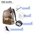 thumbnail image 3 of Disketp Three Horses Oil Painting print Canvas Backpack Lightweight Travel Daypack Student Rucksack Laptop Backpack-, 3 of 5