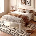 thumbnail image 2 of Einfach Queen Bed Frame, Platform Metal Bed with Ample Under-Bed Storage Space, Upgraded Curved Bed Feet, 3500 LBS Capacity, White, 2 of 8