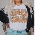 thumbnail image 7 of WITH THE HIPPIES AND THE COWBOYS Graphic Short sleeve T-Shirt, 7 of 7