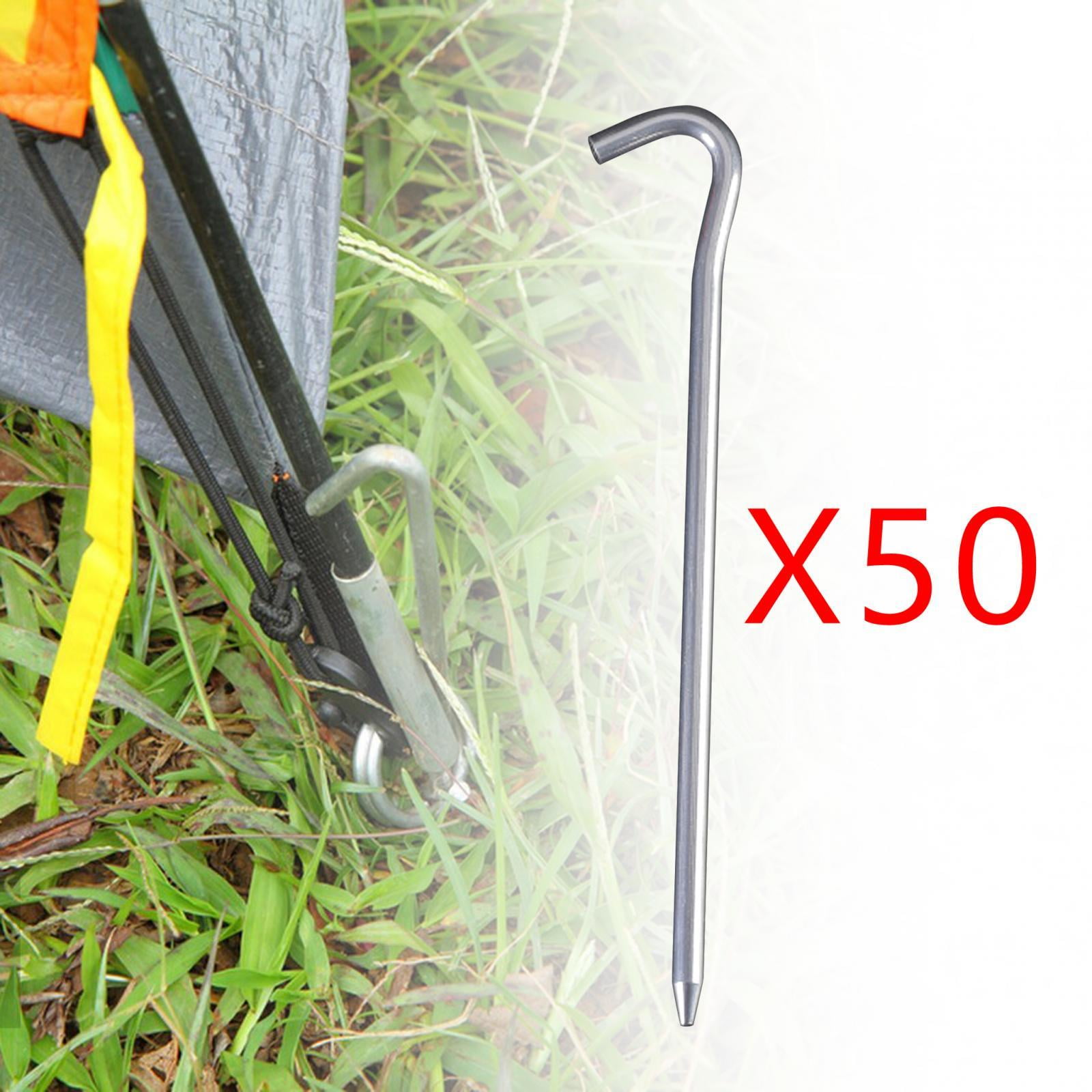 50Pcs Tent Pegs 18cm Garden Stakes Nails Aluminum Alloy Accessory Versatile