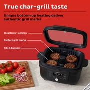 Instant 6-in-1 Indoor Grill with 4 Qt Air Fryer, Bake, Roast, Reheat & Dehydrate, Odor-Reducing Filter and Clear Cook Window