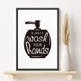 thumbnail image 2 of PixonSign Framed Canvas Print Wall Art Wash Hands Phrase People Structure Typography Modern Art Decorative Elements Fun Black and White for Living Room, Bedroom, Office - 24"x36" Black, 2 of 5
