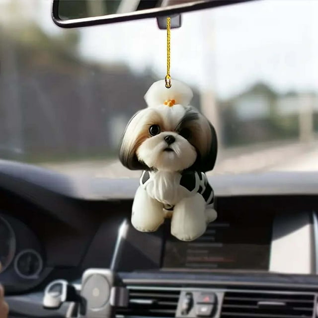 Car Rearview Mirror Pendant Decoration | 2D Flat Acrylic Design | Cute Hand-Made Ornament | Multicolor | Versatile Use for Cars, Homes, Offices | Great Gift Idea | Qty: 1