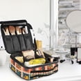 thumbnail image 5 of FORMRS Travel Makeup Bag Large Capacity Train Case Cosmetic Organizer with Adjustable Dividers, Jungle Stamp, 5 of 8