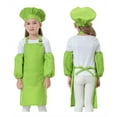 thumbnail image 2 of Opromo Cotton Canvas Kids Aprons with Pocket, Medium Bib, 3-5 Years Old-green dot-24 Pcs, 2 of 5