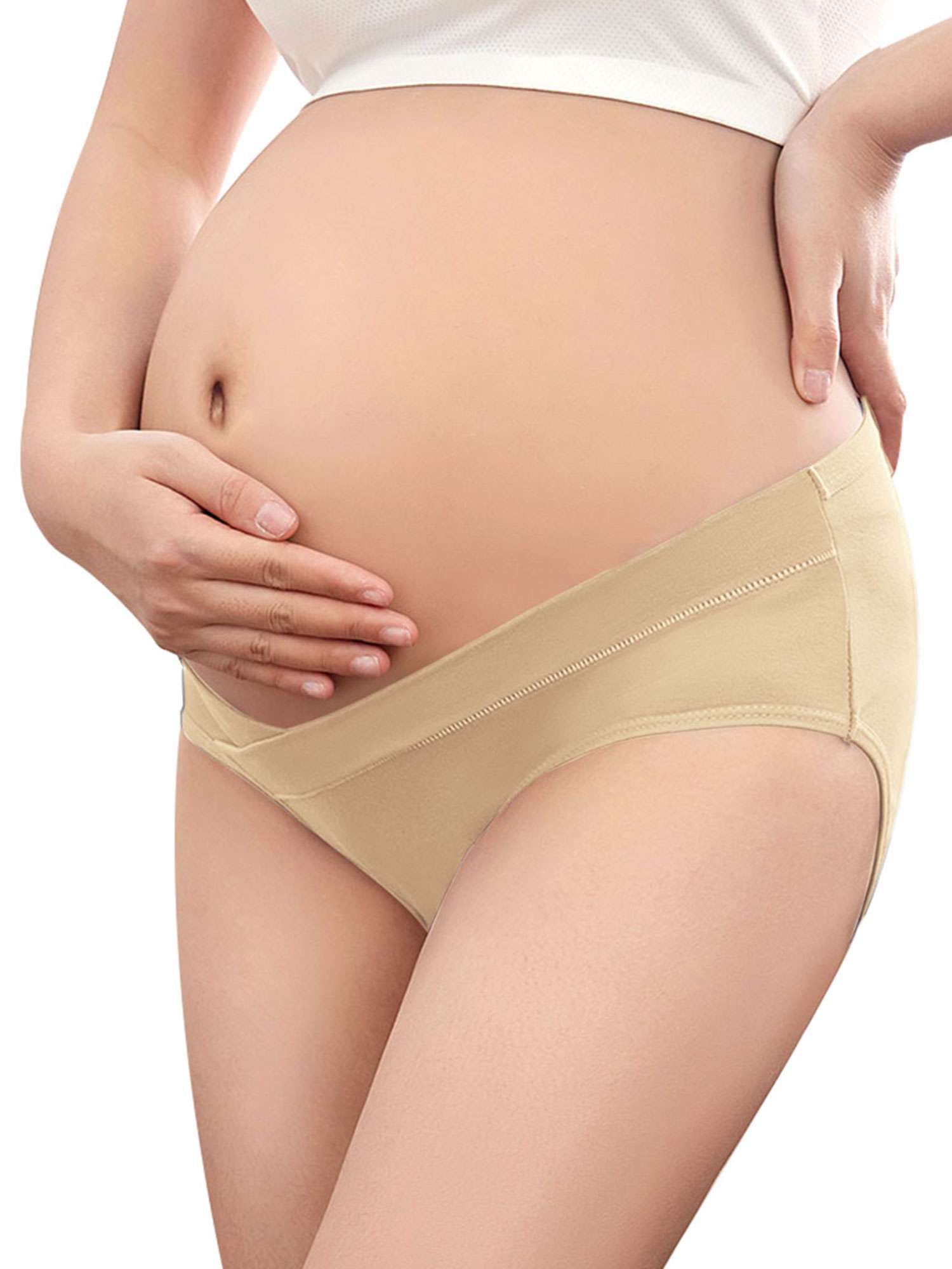 Gustave Women Cotton Underwear 5 Pack Maternity Low Waist Panties Pregnancy  Postpartum Under Bump Breathable Stretch Briefs Plus Size Underwear Black