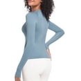 thumbnail image 6 of Sevevn Women's Casual Fashion Solid Color Sports Yoga Quick Drying Long Sleeved Top Blue XL Great Gifts for Less, 6 of 7