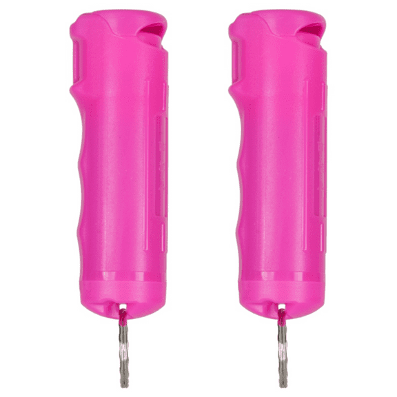 Police Magnum Pepper Spray Keychain Self defense, Hot Pink Flip Top Safety 2ct. 1/2oz