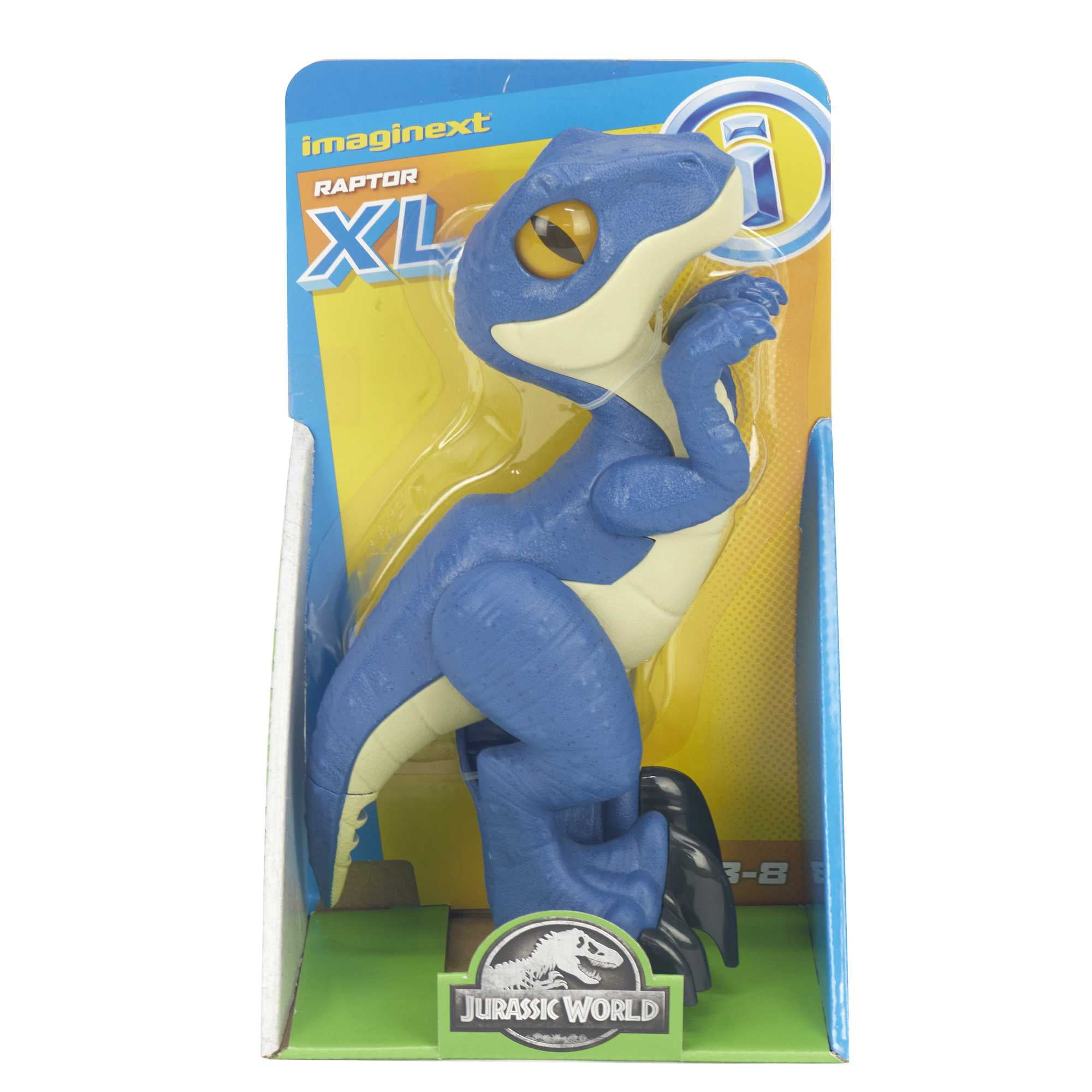 Imaginext Jurassic World Raptor XL Poseable Dinosaur Toy for Preschool Kids