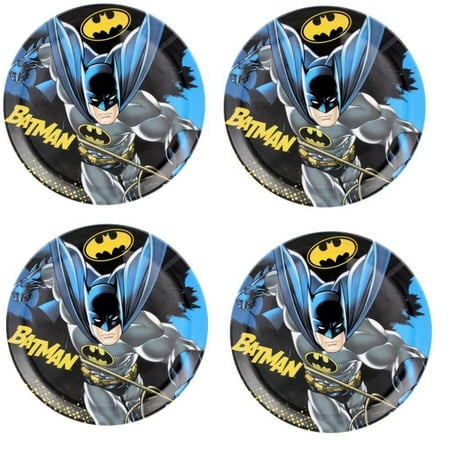 

SUPERHERO Snack Size Melamine Plates and Bowls Sets DC BATMAN SUPERMAN MAN OF STEEL CAPED CRUSADER Warner Bros. DC Comics (BATMAN ACTION Plate Set (4))