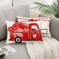thumbnail image 5 of 2Pack Valentine''s Day Love Pillow Covers Red Heart Buffalo Plaids Check Heart Love Truck Balloon Cushion Cover Farmhouse Holiday Happy Valentine Decorations Pillowcases 12"x20", 5 of 6