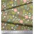 thumbnail image 2 of Soimoi Green Cotton Poplin Fabric Leaf Floral Print Sewing Fabric Yard 42 Inch Wide, 2 of 3