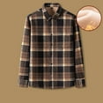 thumbnail image 2 of LODIENY Men's Cotton Flannel Shirt Jacket Casual Sherpa Fleece Lined Long Sleeve Plaid Button Down Shirt Big and Tall Regular Fit Heavyweight Thermal Outwear Shacket Tops Coffee XXXXL, 2 of 5