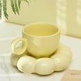 thumbnail image 3 of Taza de café de cerámica para oficina y hogar, posavasos con forma de girasol en forma de nube, taza creativa y bonita, no apta para microondas, apta para lavavajillas, para té, café con leche (6,5, 3 of 8