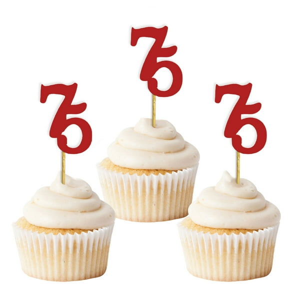 Darling Souvenir, Glitter Custom Day Number Cupcake Toppers, Birthday/ Retirement Party Dessert Decorations - Pack Of 40