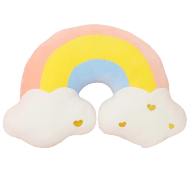 Colorful Cloud Moon Pillow Cushions Soft Plushie Pillow for Relaxation and Room Enhancement Multicolor