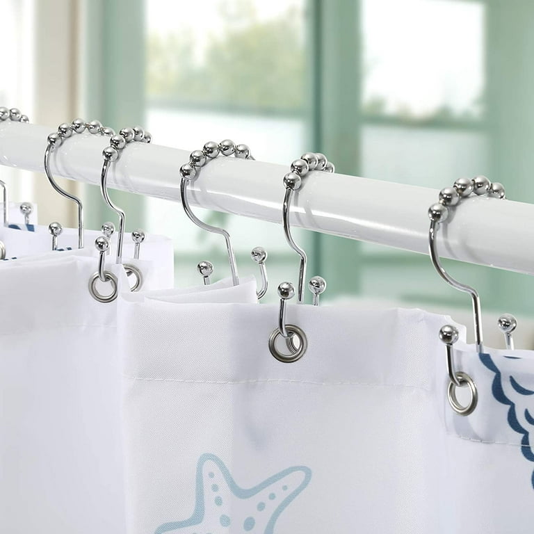 Shower Curtain Hooks, Shower Curtain Rings, Stainless Steel Shower Curtain  Hooks Rust Proof Free Sliding Double Shower Hooks for Curtain, Shower  Curtains & Liners,gticphyj 