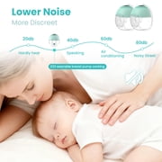 MomMed S33 Hands-Free Wearable Breat Pump with Night Light,Electric Breast Pump Ultra-Quiet in-Bra Pump,One-Tap Pause, Night Light