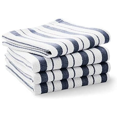 Williams-Sonoma Classic Striped Dishcloths, Dishrags, Navy Blue (Set of 4)