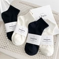 thumbnail image 3 of 1 Pair Women Socks Solid Color Stretchy Spring Summer Sweat-absorbing Elastic Opening Socks for Sports, 3 of 7