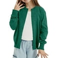 thumbnail image 4 of SUXIAN Girls Coat Knit Cardigan Sweater Soft Lightweight Outerwear Casual Round Neck for Toddler Kids Green 6-7 Years, 4 of 5