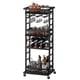 thumbnail image 2 of Carrito de Bar MILEFA de 4 Niveles con Ruedas, Metal Negro y Tablero, 2 of 8