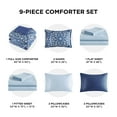 thumbnail image 6 of Regency Heights Full Size Comforter Set, 9-Piece Bed in a Bag Full, Navy Blue Bedding Comforter Set with Comforter, Flat Sheets, Fitted Sheets with Side Pockets, 6 of 8