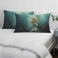 thumbnail image 4 of Coastal Ocean Queen Size Pillow Cover, Pillowcase Protectors with Zipper, Breathable Decorative Throw Pillow Case Cover, Tropical Fish Sea Animals Seaweed Green Pillow Shams for Couch Sofa 20x30Inch, 4 of 8