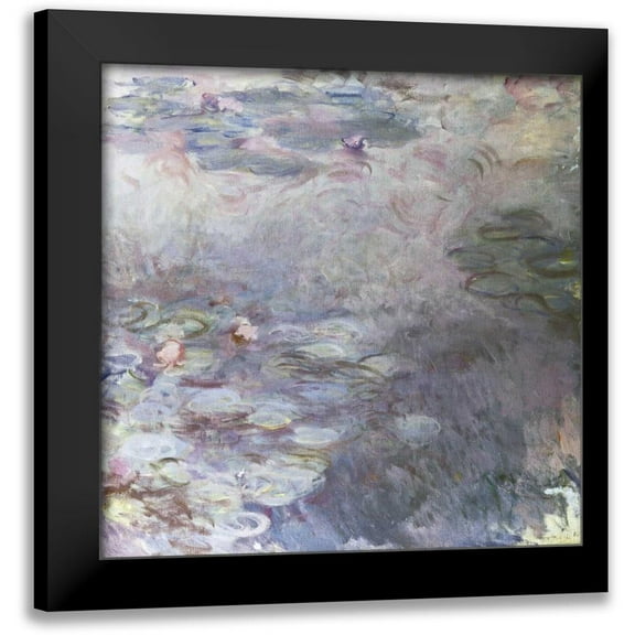 Monet, Claude 12x12 Black Modern Framed Museum Art Print Titled - Pale Water Lilies - Nympheas clairs, c. 1917-25