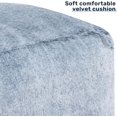 thumbnail image 3 of 15"(H) Bean Bag Ottoman Pouf, 6.6LB Memory Foam Filled Footstool for Sofa, Accent Stuffed Footrest Stool with Washable Cover, Single Footrest Stool for Living Room, Bedroom, Blue&grey, 3 of 8
